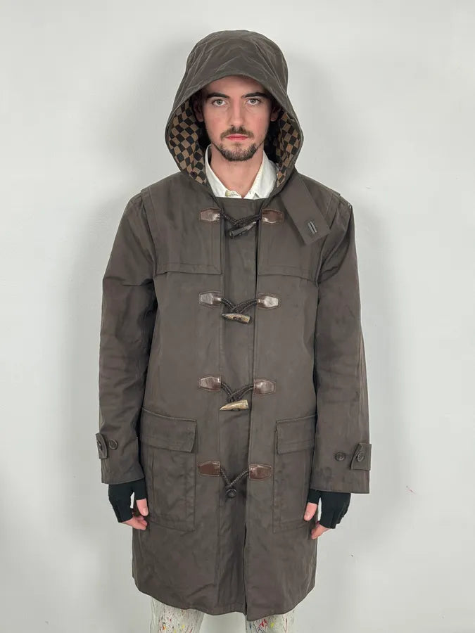 2000s Louis Vuitton Khaki Green Trench Monogrammed HoodedJacket MwPpwKd 1