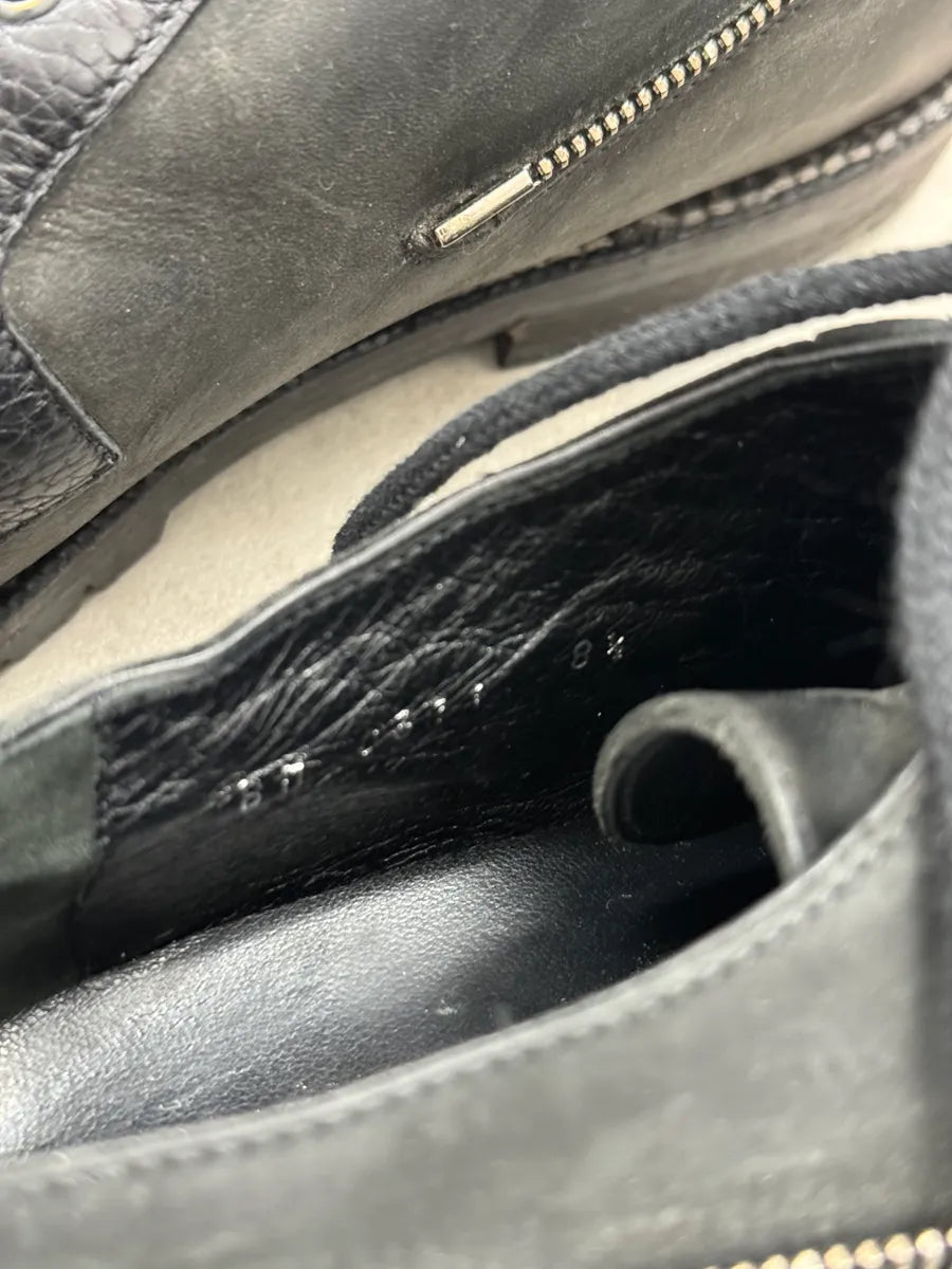 Louis Vuitton Lace-Up Detachable Black Eroded Leather Boots KGEuVuu 10