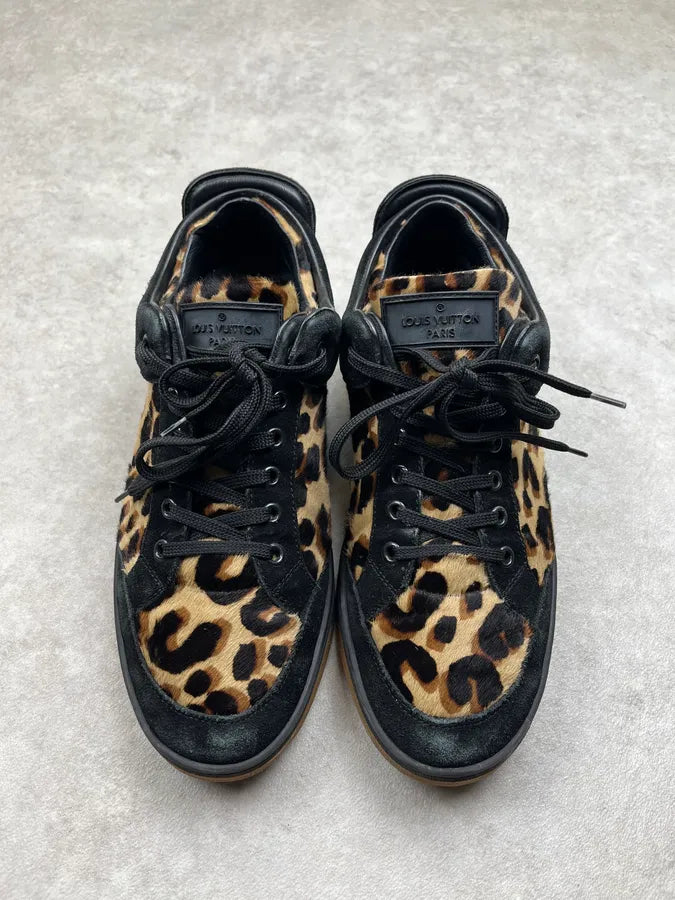 Louis Vuitton Leopard Suede Black Low Sneakers TbdbgUT 3