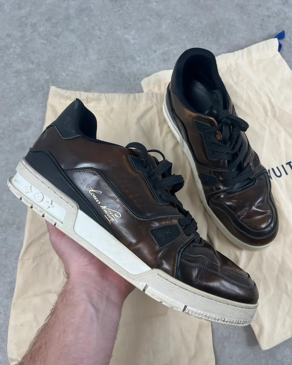 Louis Vuitton LV Trainer Brown Glass Sneakers ZFunAux 0