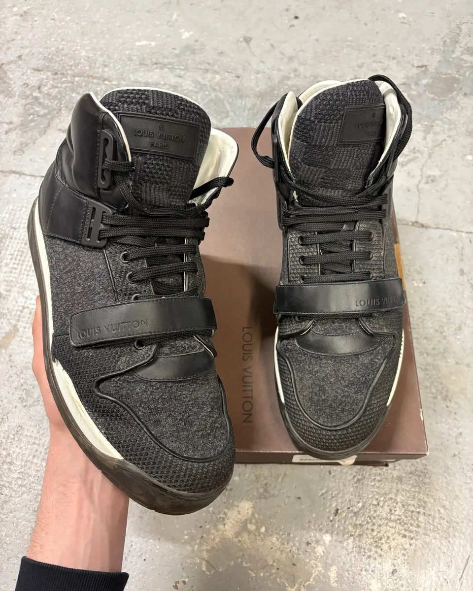 Louis Vuitton Mid TrailBlazer Grey Tweed Sneakers (44eu/us10) sGjcwzF 0