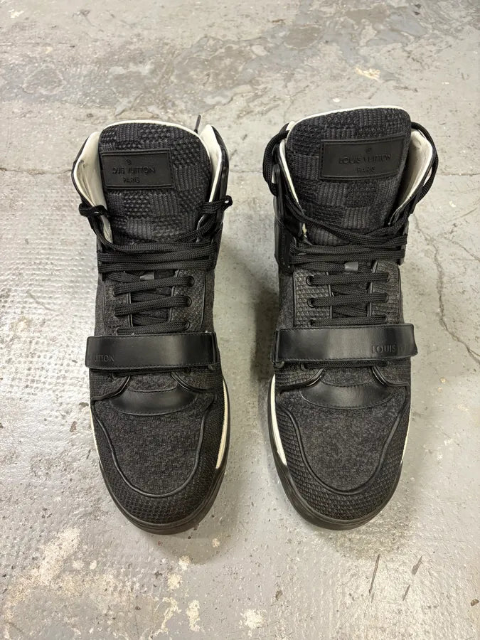 Louis Vuitton Mid TrailBlazer Grey Tweed Sneakers (44eu/us10) sGjcwzF 1