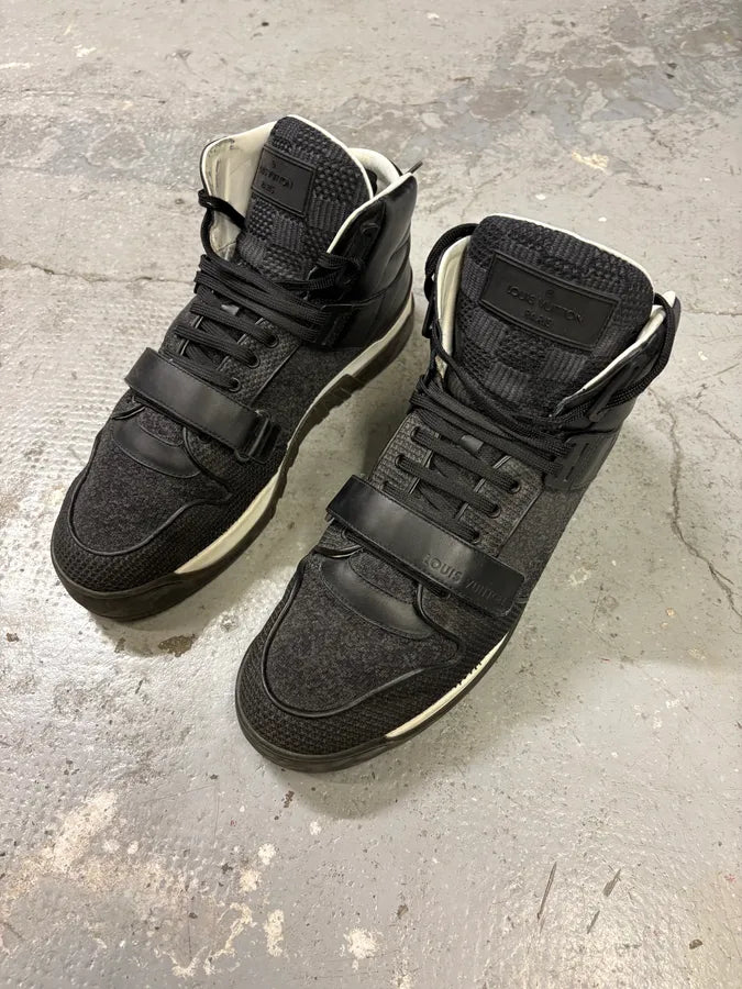 Louis Vuitton Mid TrailBlazer Grey Tweed Sneakers (44eu/us10) sGjcwzF 2