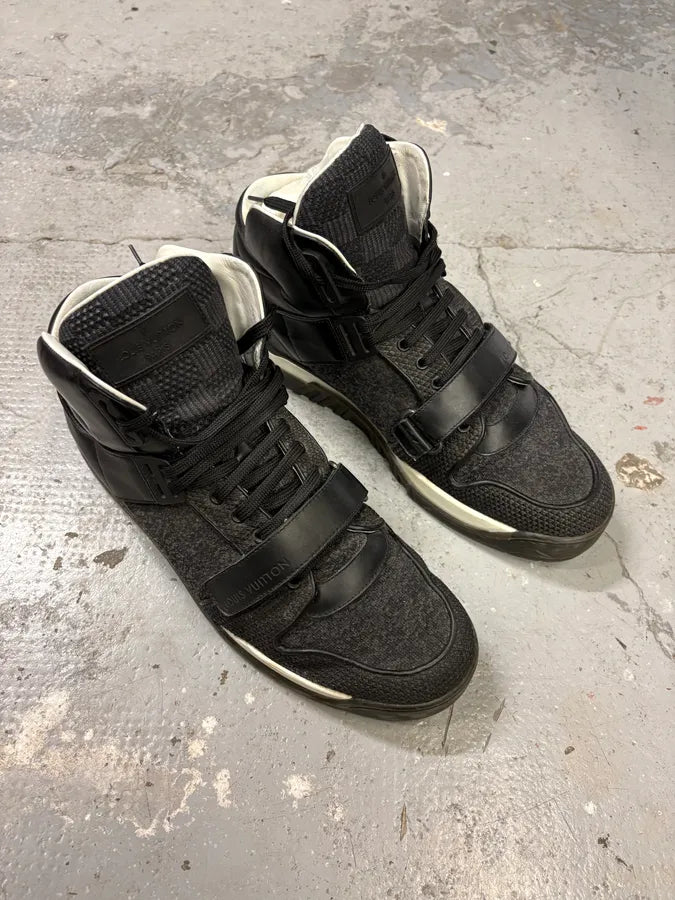 Louis Vuitton Mid TrailBlazer Grey Tweed Sneakers (44eu/us10) sGjcwzF 3