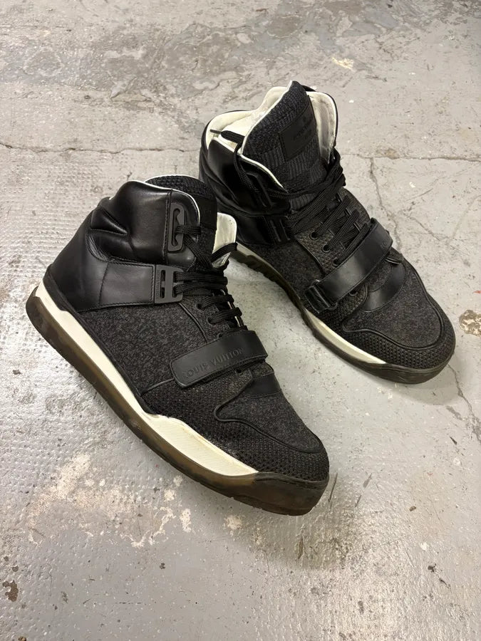 Louis Vuitton Mid TrailBlazer Grey Tweed Sneakers (44eu/us10) sGjcwzF 4