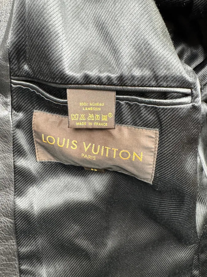 Louis Vuitton Minimalist Black Lamb Leather Jacket JwHSVNe 12