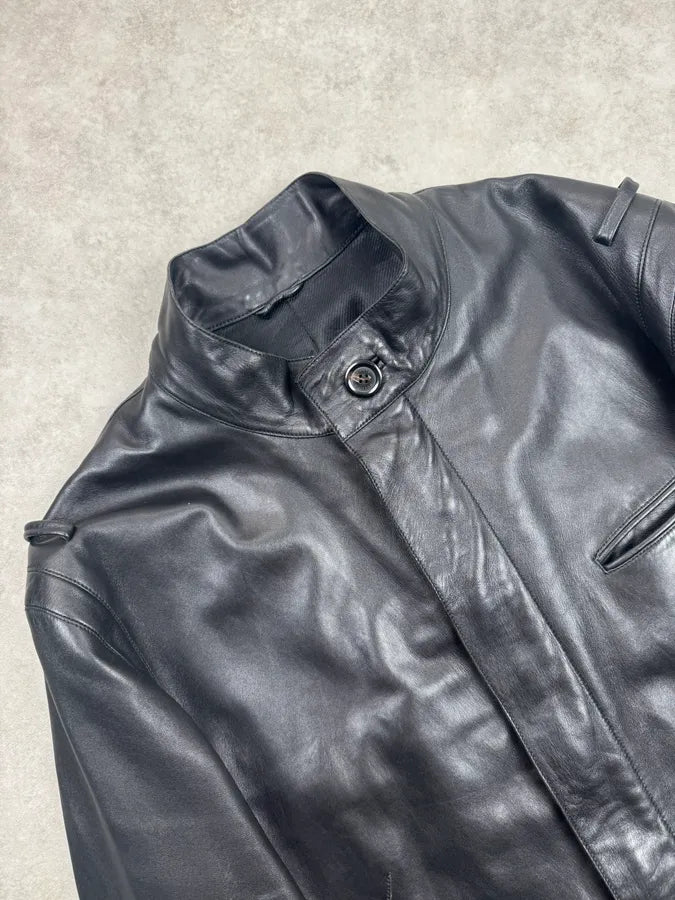 Louis Vuitton Minimalist Black Lamb Leather Jacket JwHSVNe 5