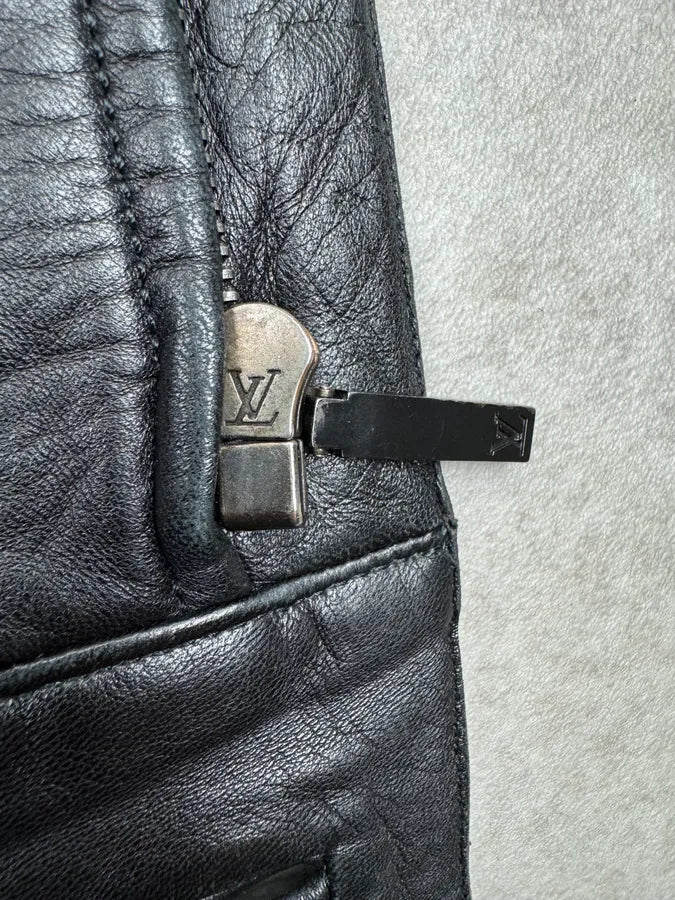 Louis Vuitton Minimalist Black Lamb Leather Jacket JwHSVNe 10