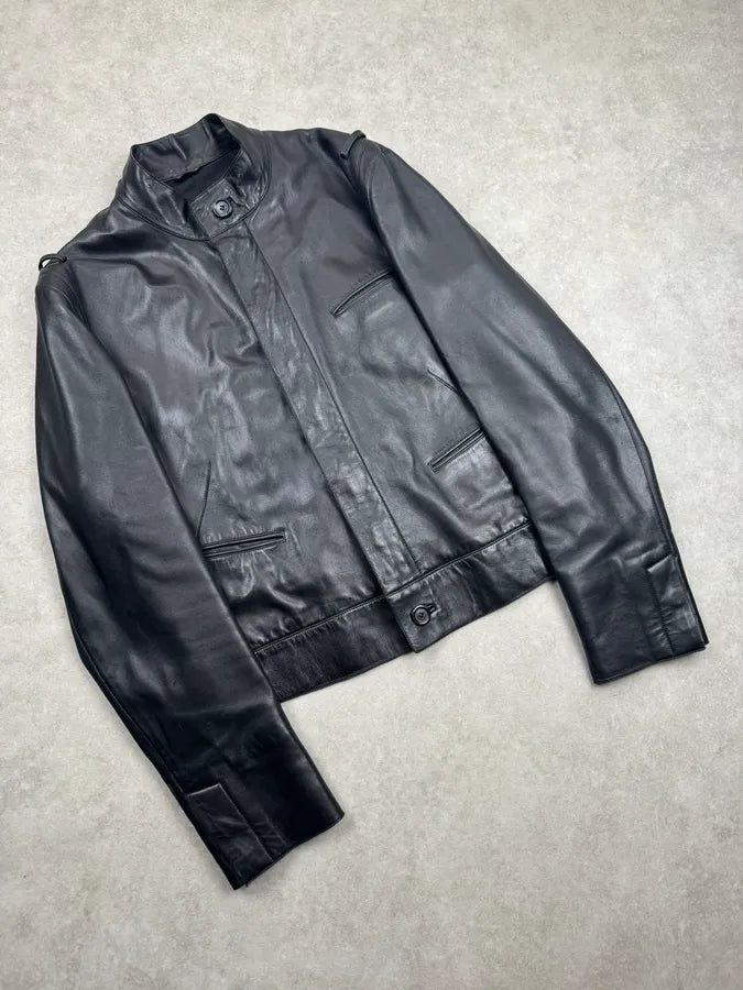 Louis Vuitton Minimalist Black Lamb Leather Jacket JwHSVNe 4