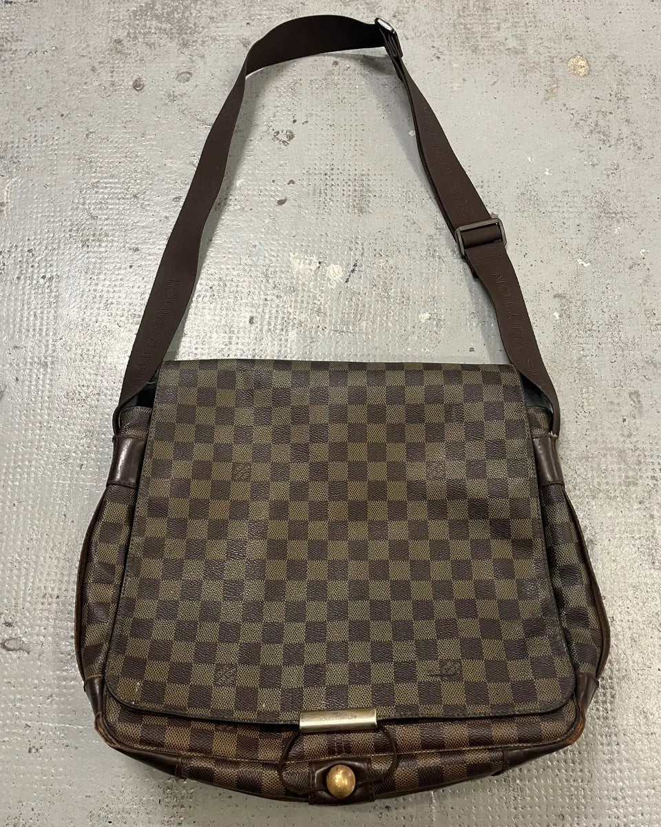 Louis Vuitton Monogram Brown Leather Messenger Bag wxEIKNY 0