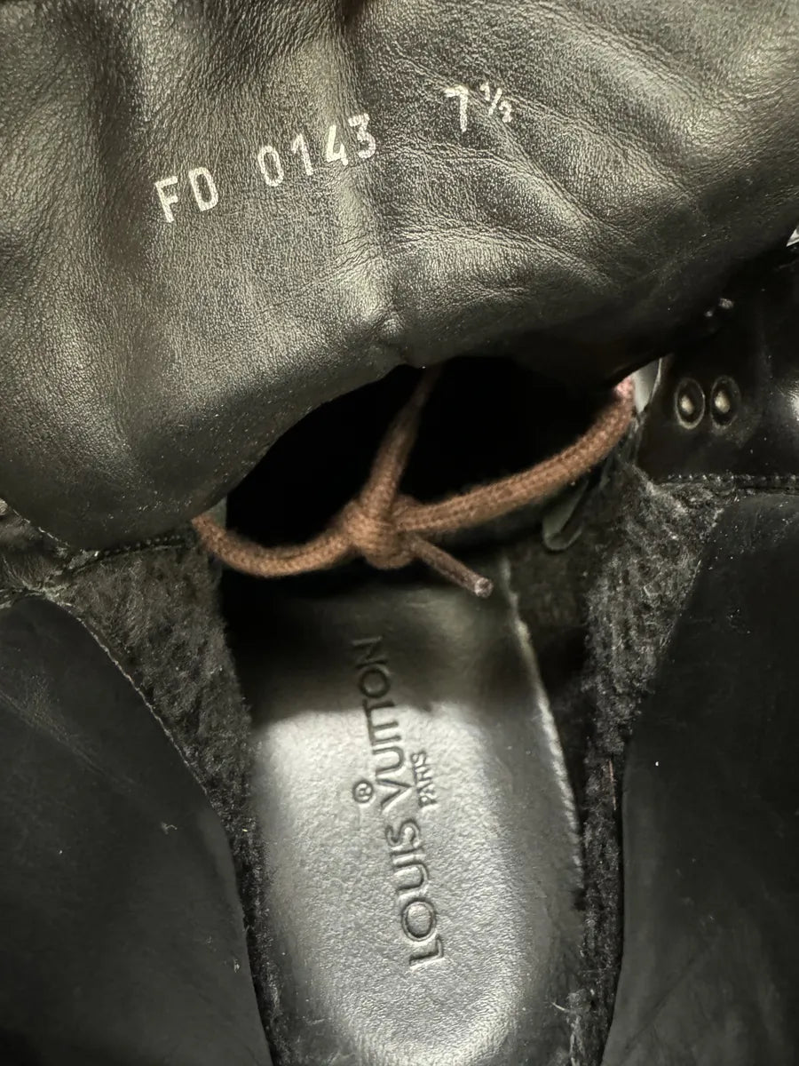 Louis Vuitton Monogrammed Black Leather Boots vCZVIjA 9