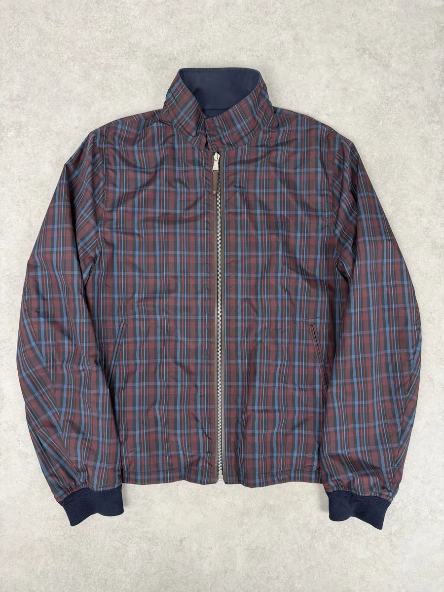 AW2012 Louis Vuitton Navy Blue & Tartan Reversible Windbreaker Jacket sUIEoft 0