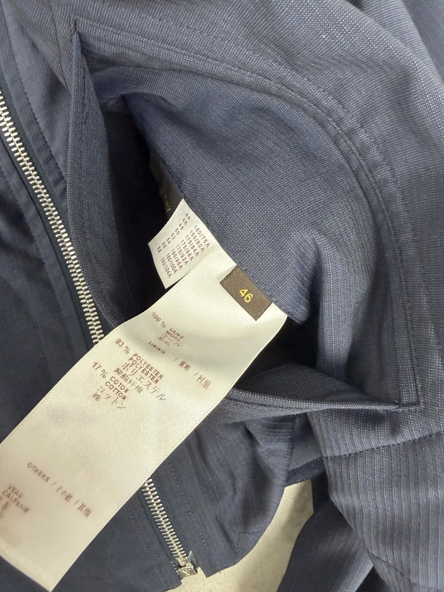 AW2012 Louis Vuitton Navy Blue & Tartan Reversible Windbreaker Jacket sUIEoft 10