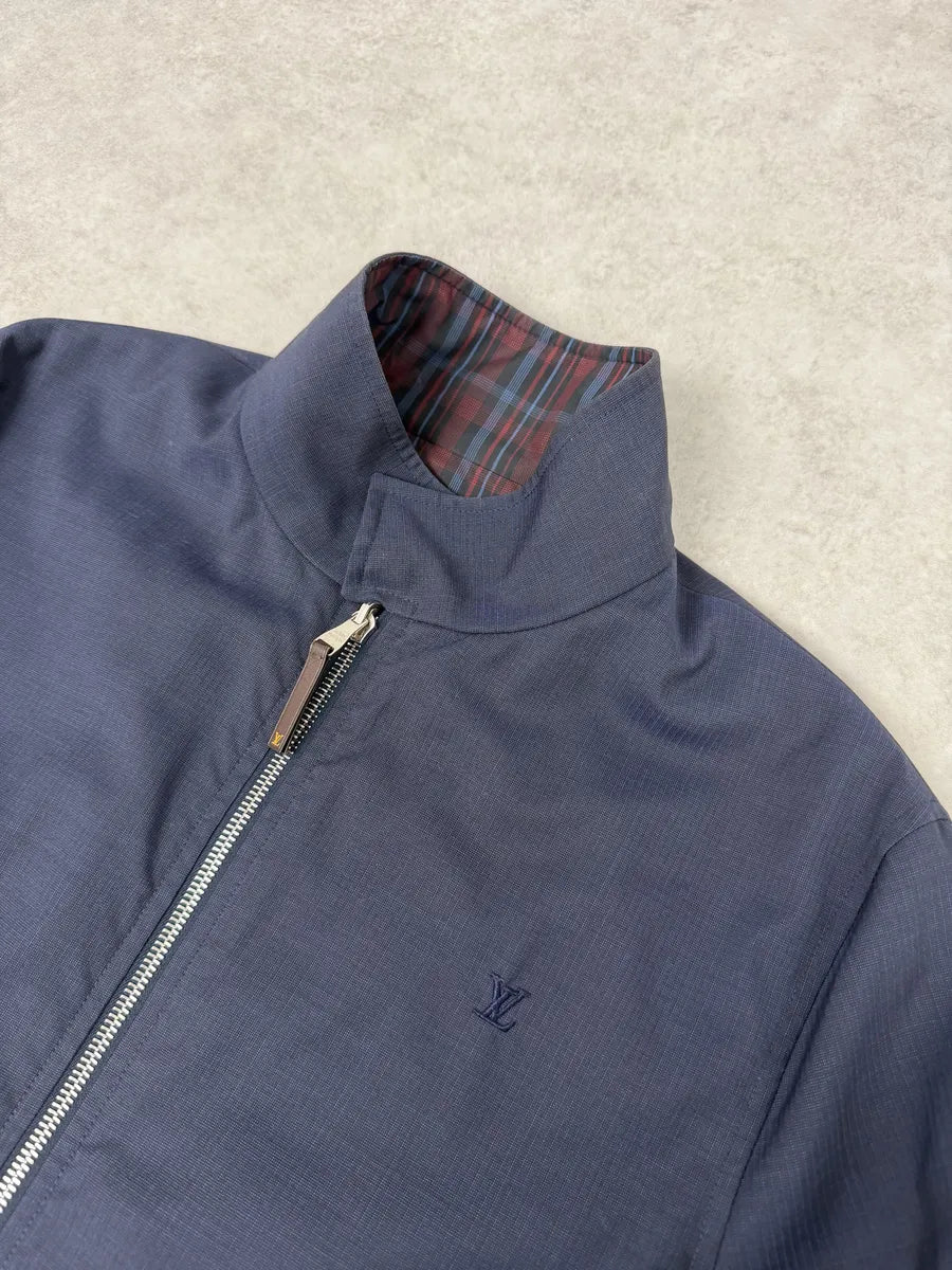 AW2012 Louis Vuitton Navy Blue & Tartan Reversible Windbreaker Jacket sUIEoft 11