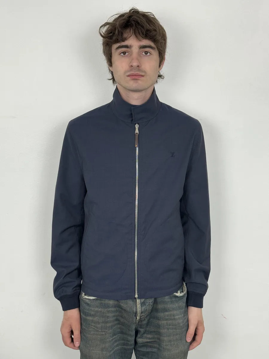 AW2012 Louis Vuitton Navy Blue & Tartan Reversible Windbreaker Jacket sUIEoft 4