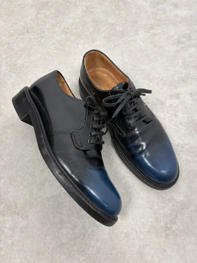 Louis Vuitton Navy Black Gradiant Leather Derby Shoes QoGfCXs 4