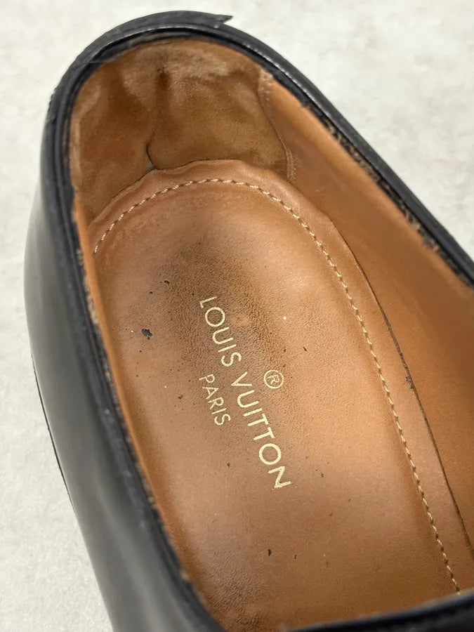 Louis Vuitton Navy Black Gradiant Leather Derby Shoes QoGfCXs 9