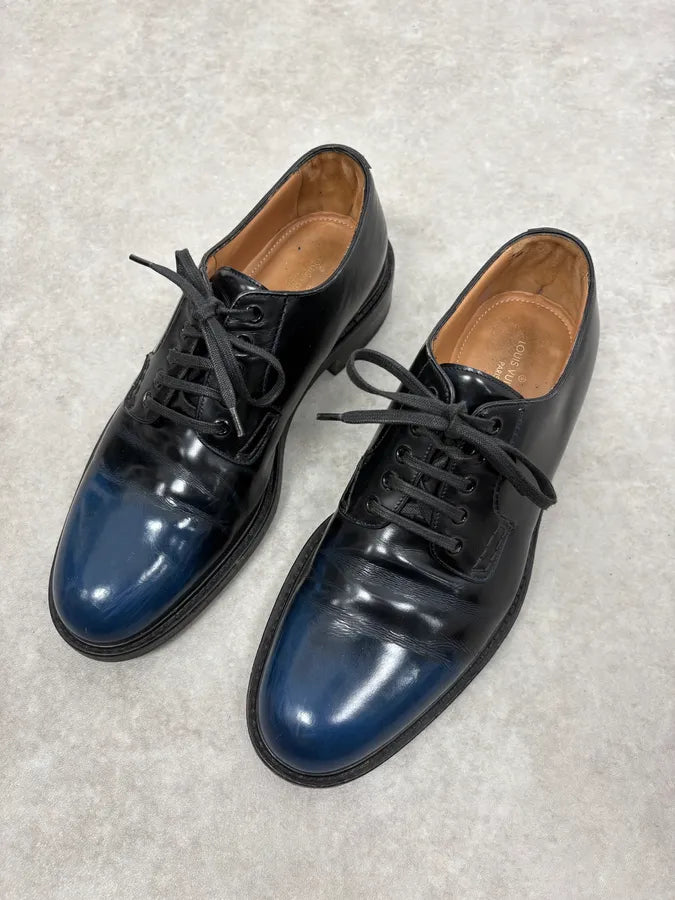 Louis Vuitton Navy Black Gradiant Leather Derby Shoes QoGfCXs 2