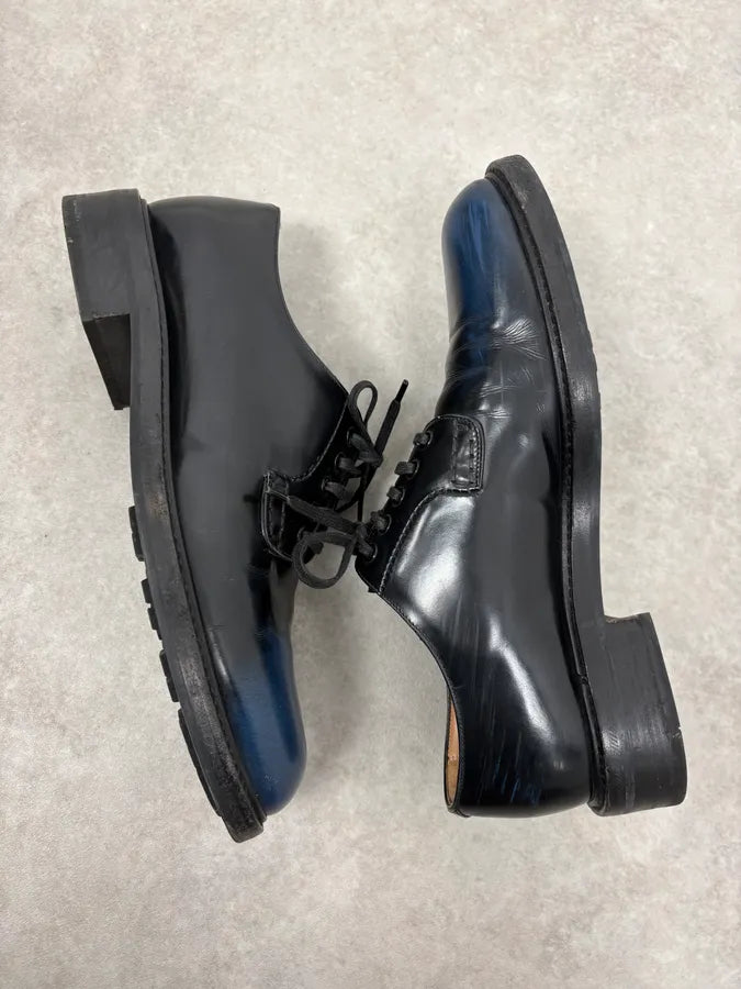 Louis Vuitton Navy Black Gradiant Leather Derby Shoes QoGfCXs 5