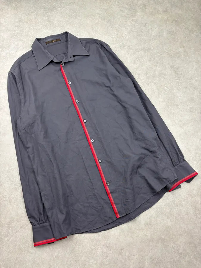 Louis Vuitton Navy Contrast Trim Shirt HMHScgr 3