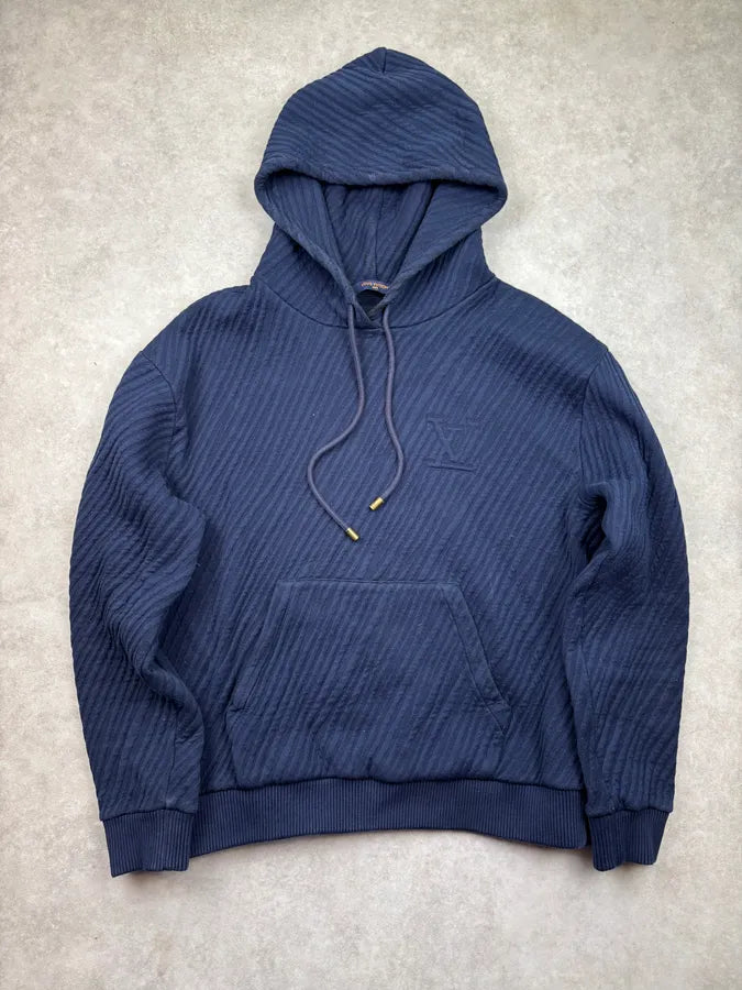 Louis Vuitton Navy Cotton Jacquard Embroidered Hoodie YnzlkhV 0