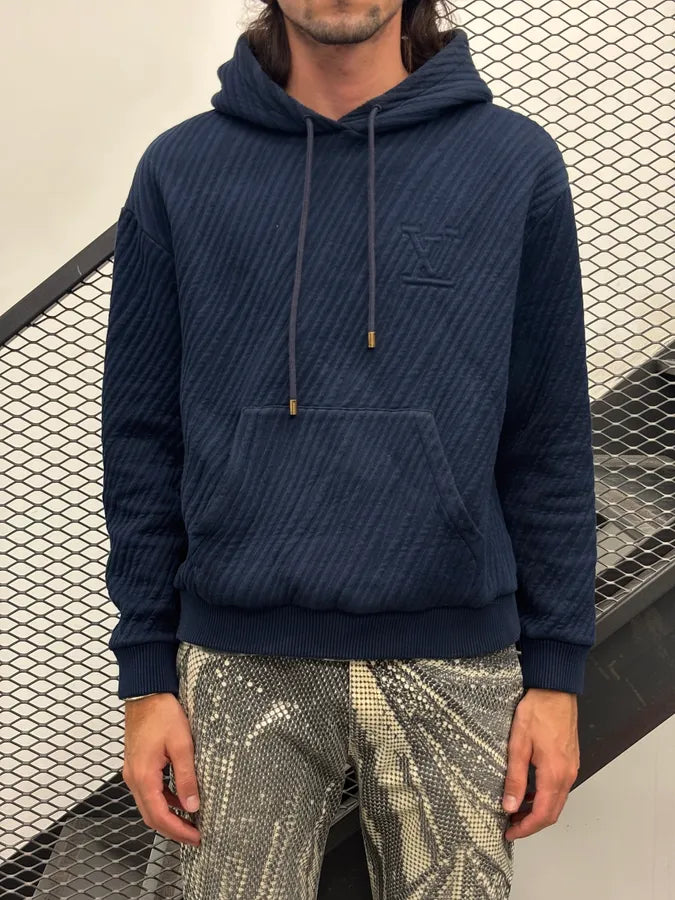 Louis Vuitton Navy Cotton Jacquard Embroidered Hoodie YnzlkhV 1