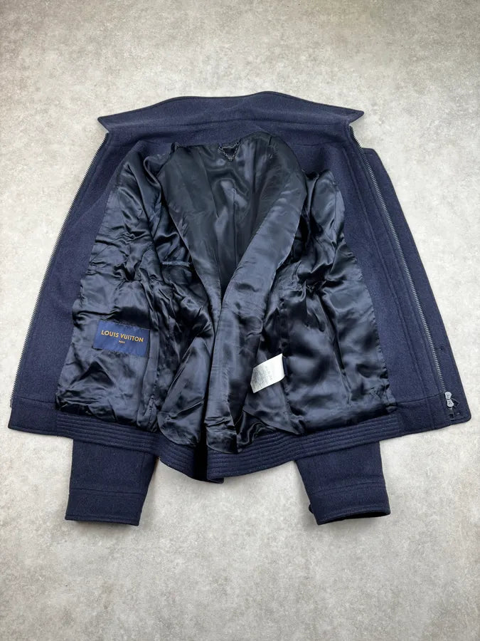 AW2020 Louis Vuitton Navy Cargo Wool Cashmere Jacket by Virgil Abloh qTLgGkI 10