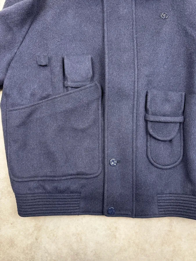 AW2020 Louis Vuitton Navy Cargo Wool Cashmere Jacket by Virgil Abloh qTLgGkI 7