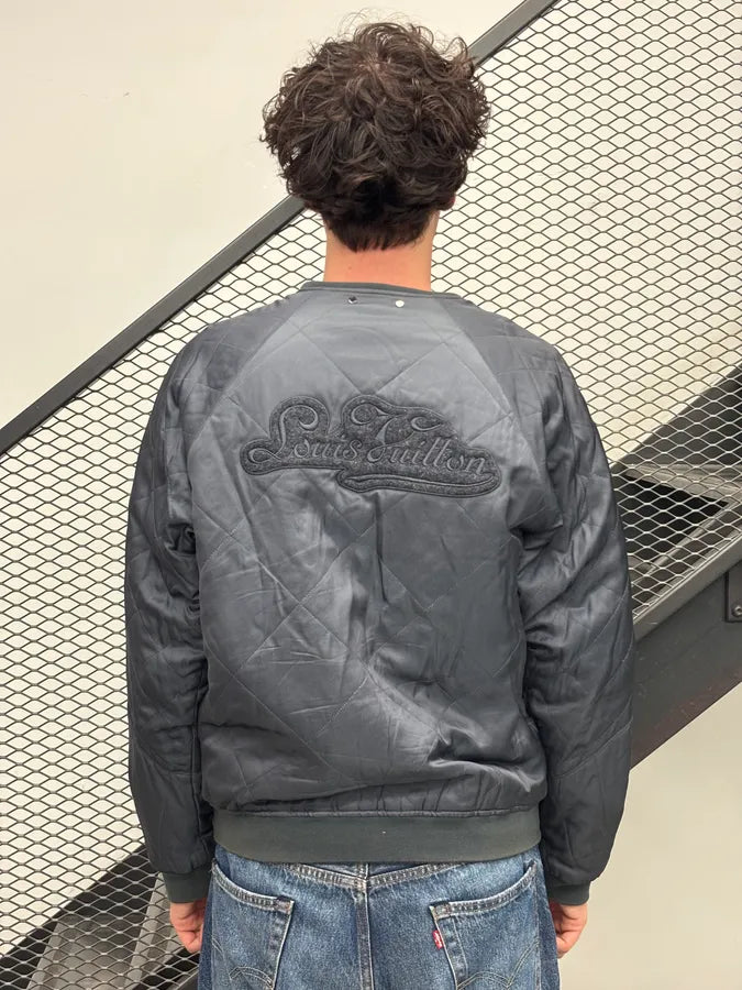 2000s Louis Vuitton Navy & Grey Nylon Reversible Bomber Jacket XTZgFpM 5