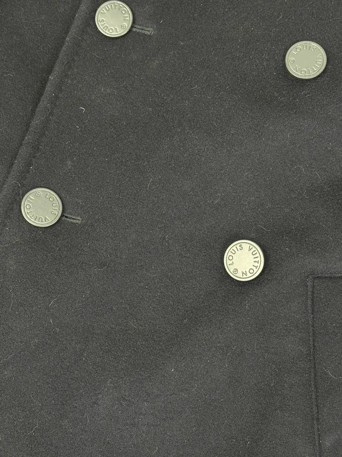Louis Vuitton Navy Wool Double-Breasted Coat FTaVasY 8