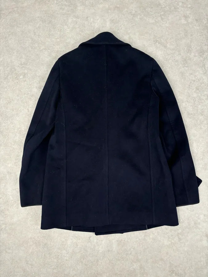 Louis Vuitton Navy Wool Double-Breasted Coat FTaVasY 4