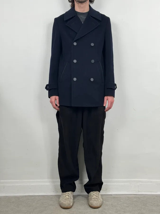 Louis Vuitton Navy Wool Double-Breasted Coat FTaVasY 1