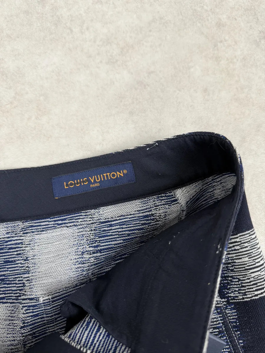 Louis Vuitton Navy Wool Damier Workwear Pants CAZyLJK 11