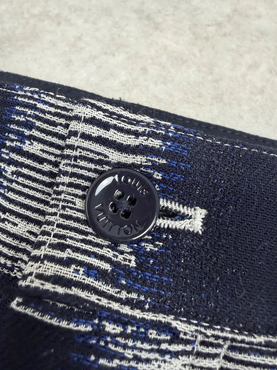 Louis Vuitton Navy Wool Damier Workwear Pants CAZyLJK 12