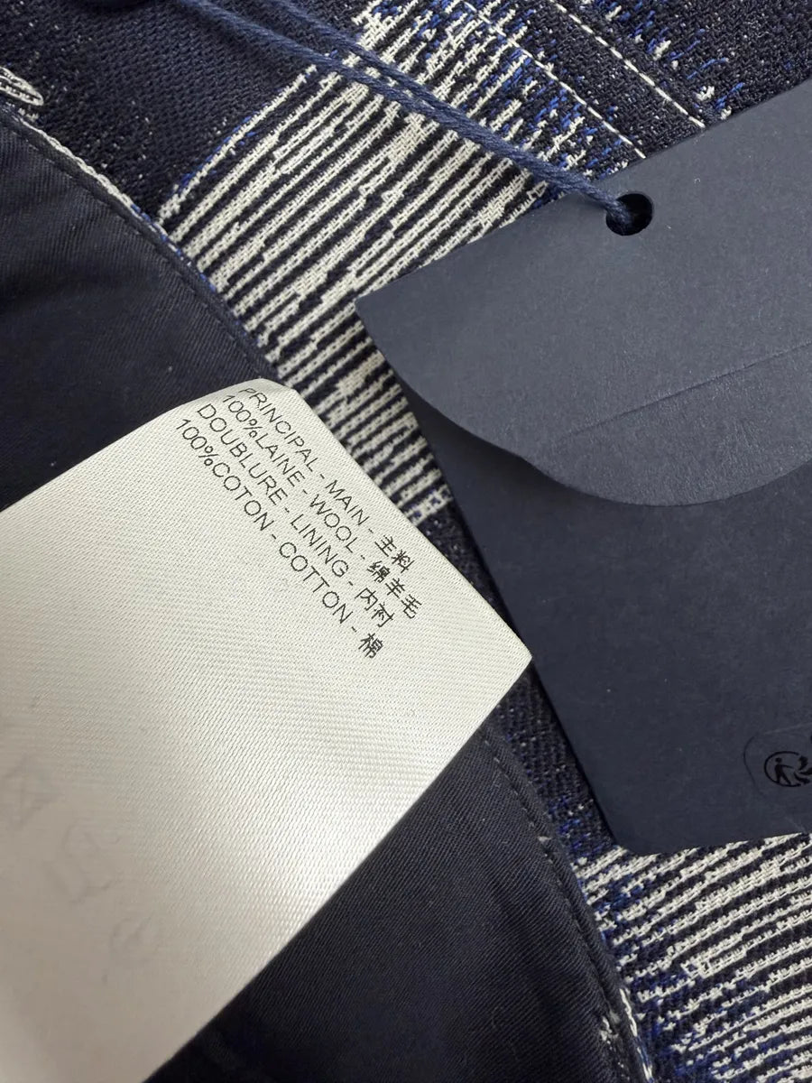 Louis Vuitton Navy Wool Damier Workwear Pants CAZyLJK 8