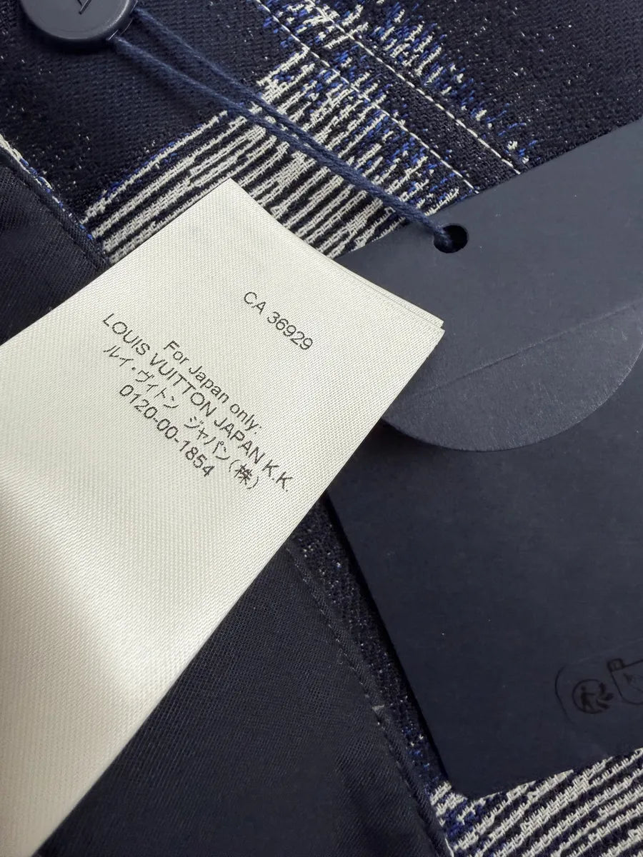 Louis Vuitton Navy Wool Damier Workwear Pants CAZyLJK 9