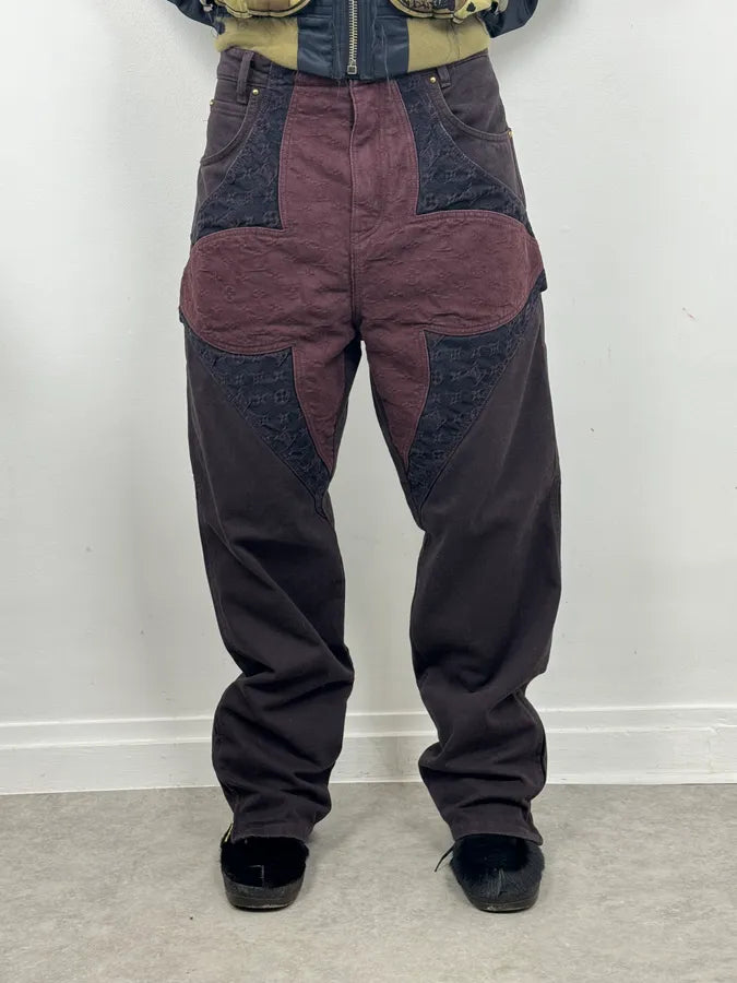Louis Vuitton Placed MNG Flower Purple Carpenter Denim Jeans gxQKdXj 1