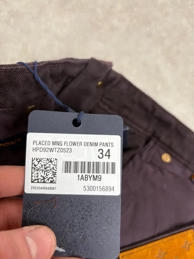 Louis Vuitton Placed MNG Flower Purple Carpenter Denim Jeans gxQKdXj 13