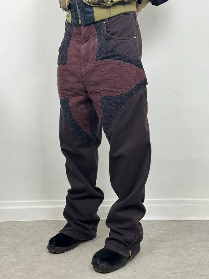 Louis Vuitton Placed MNG Flower Purple Carpenter Denim Jeans gxQKdXj 2