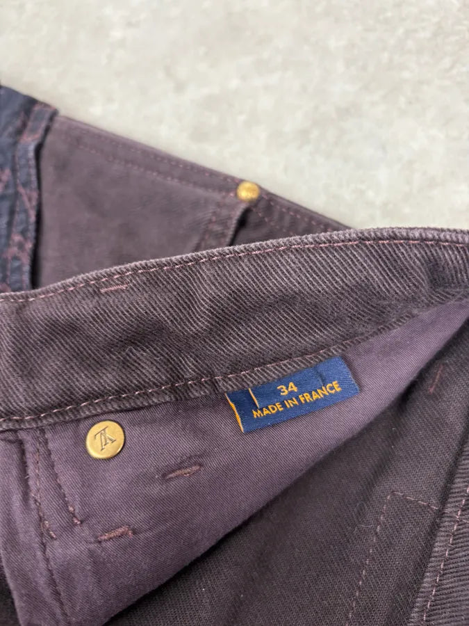 Louis Vuitton Placed MNG Flower Purple Carpenter Denim Jeans gxQKdXj 5