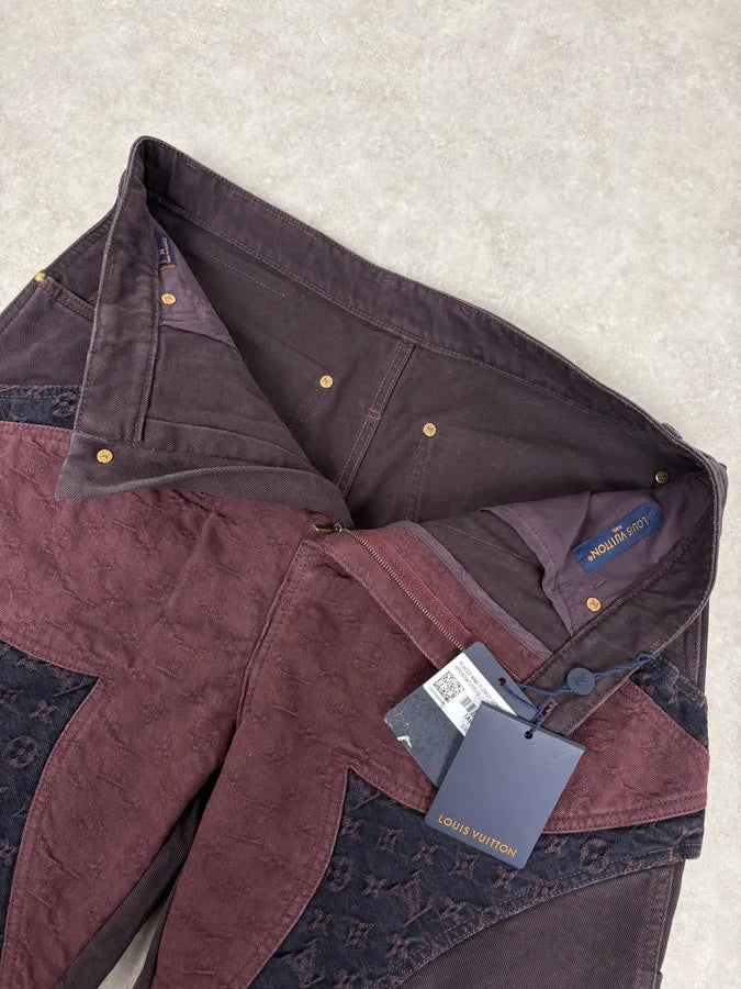 Louis Vuitton Placed MNG Flower Purple Carpenter Denim Jeans gxQKdXj 6