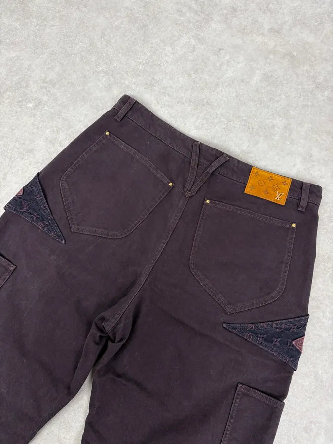 Louis Vuitton Placed MNG Flower Purple Carpenter Denim Jeans gxQKdXj 7