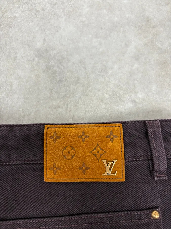 Louis Vuitton Placed MNG Flower Purple Carpenter Denim Jeans gxQKdXj 9
