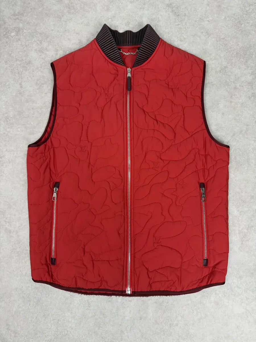 Louis Vuitton Red Abstract Camo Vest cfQXyxt 0
