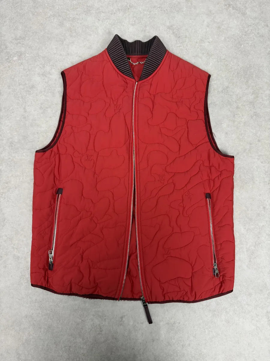 Louis Vuitton Red Abstract Camo Vest cfQXyxt 2