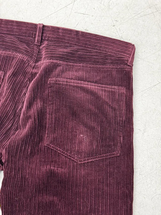 2000s Louis Vuitton Red Burgundy Corduroy Cozy Pants spkFqLy 8