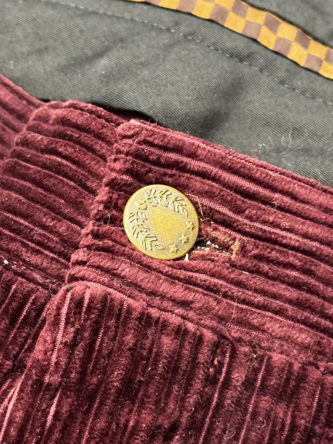 2000s Louis Vuitton Red Burgundy Corduroy Cozy Pants spkFqLy 9