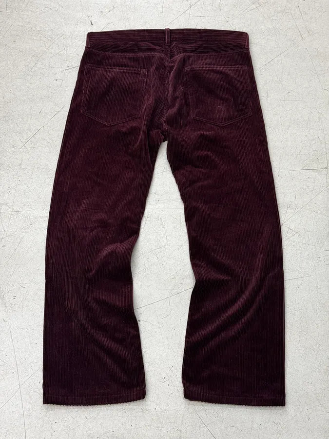 2000s Louis Vuitton Red Burgundy Corduroy Cozy Pants spkFqLy 1