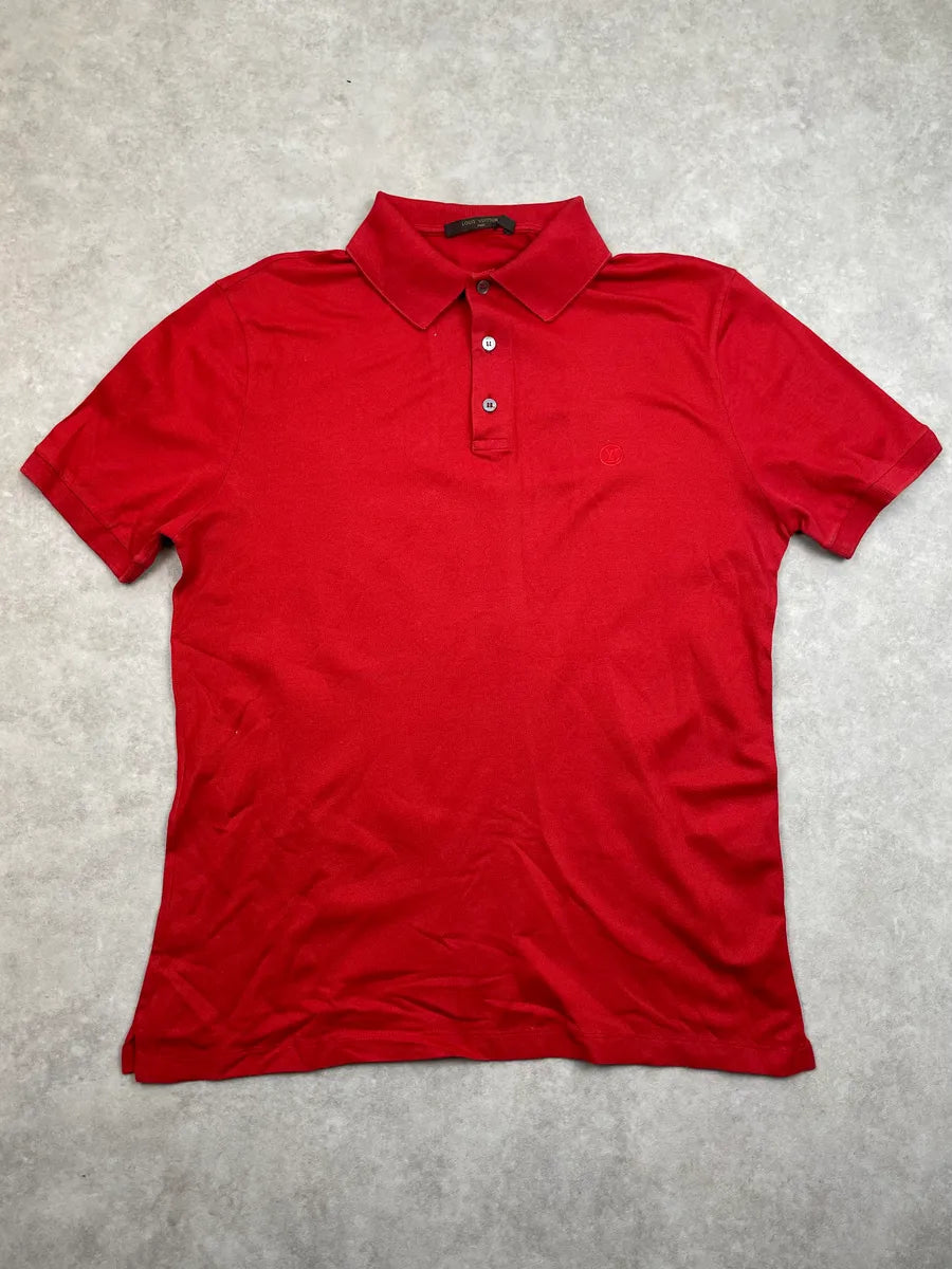 Louis Vuitton Red Minimalist Logo Polo nQeIEUc 0