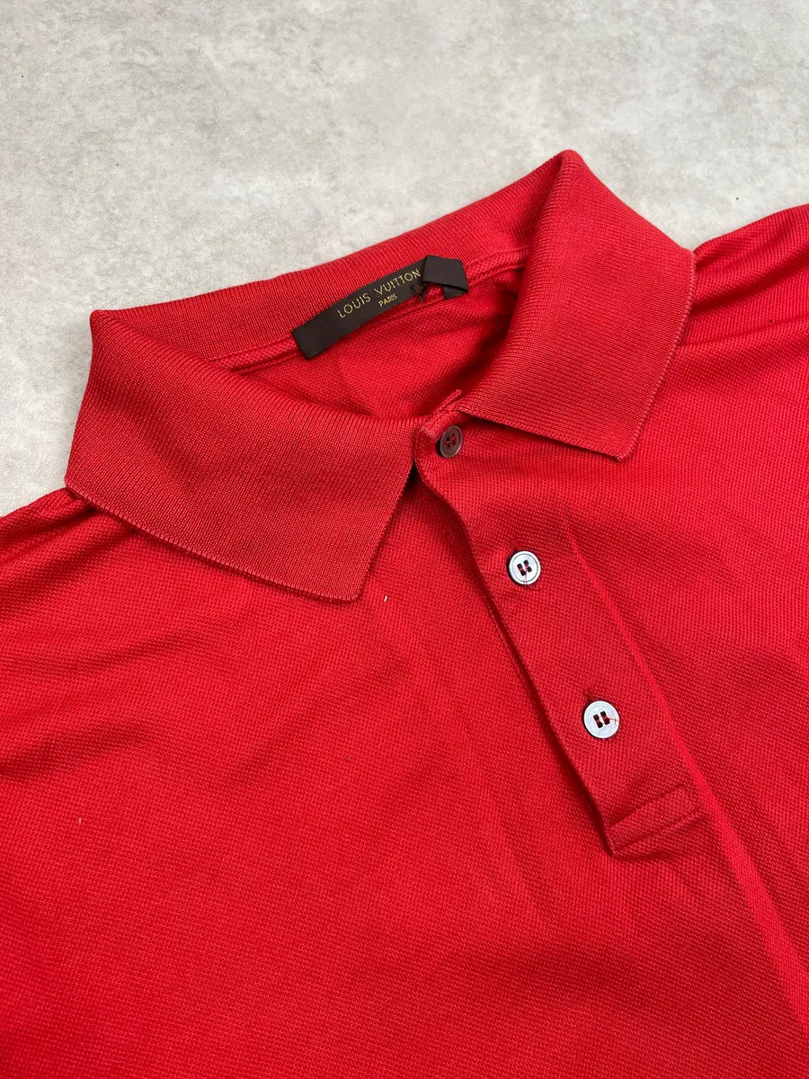 Louis Vuitton Red Minimalist Logo Polo nQeIEUc 5